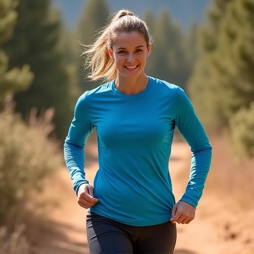 トレイルを走るランナーが着ているKaiyo Athleticsの高性能シャツ