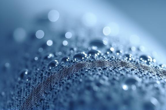 K-DRY™ファブリックの繊維構造のクローズアップ